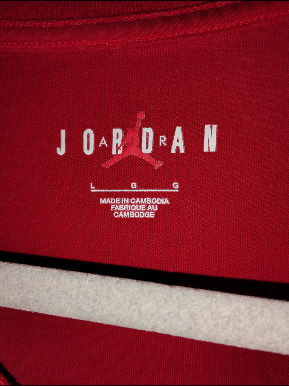 Jordan Red Tee with Black Jumpman and White Lettering - Picture 3 of 4